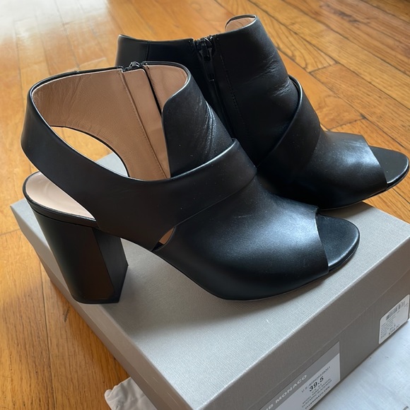 Club Monaco, booties, open toe, heeled sandals, black, size 39.5 - Picture 1 of 10